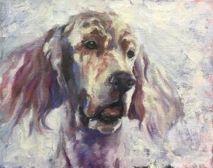 English Setter - Oil on Canvas Board, 10 x 12" FOR SALE