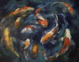 Koi Carp II - Oil on Canvas, 76.2cm x 60.9cm