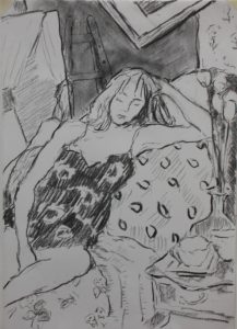 Sam reclining (charcoal on paper) - 2008