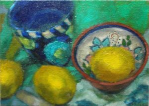 The Three Lemons, Oil on Canvas SOLD