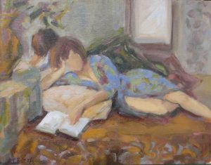 Time for Reading - Oil on Canvas Board SOLD