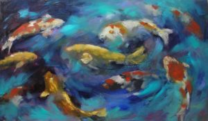 Koi Carp I - Oil on Canvas, 120cm x 70cm SOLD