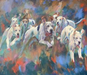 Large Hounds Painting